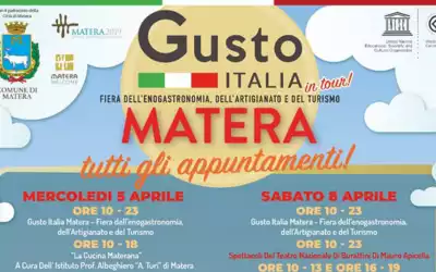 “Gusto Italia in Tour”, la fiera dell’enogastronomia, dell’artigianato e del turismo, a Matera dal 5 al 10 Aprile