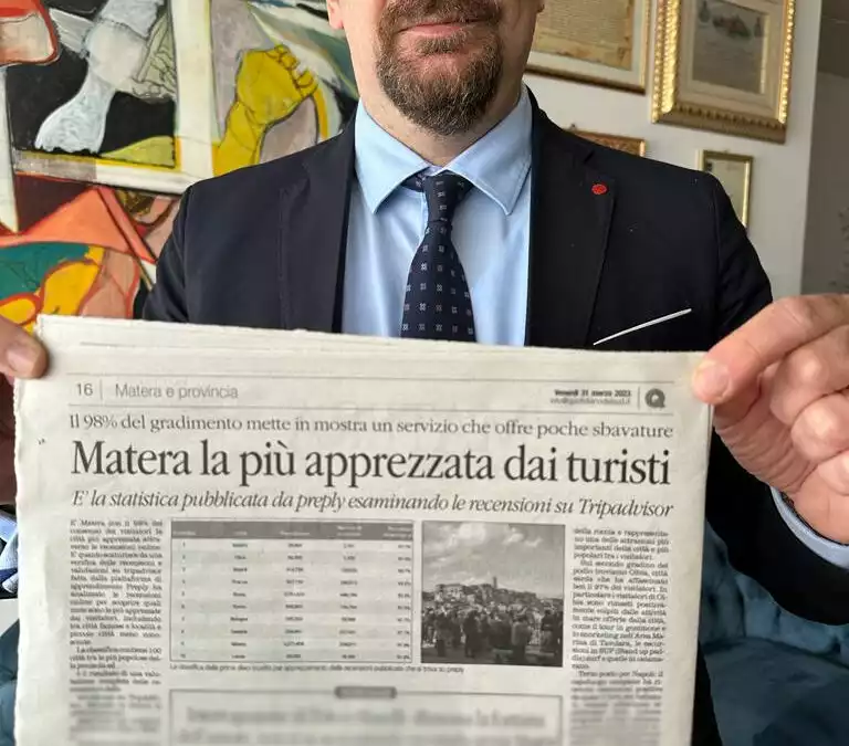 Matera è la città italiana più apprezzata dai turisti